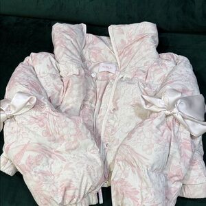Selkie Kids Pink and White Puffer Jacket